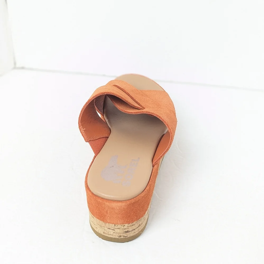Sorel Orange Suede Cameron Sandals - Picture 5 of 16